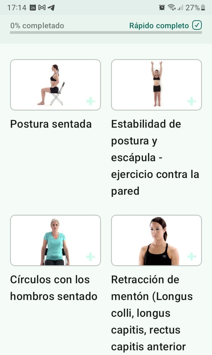 Síndrome postural cervical programa de ejercicios